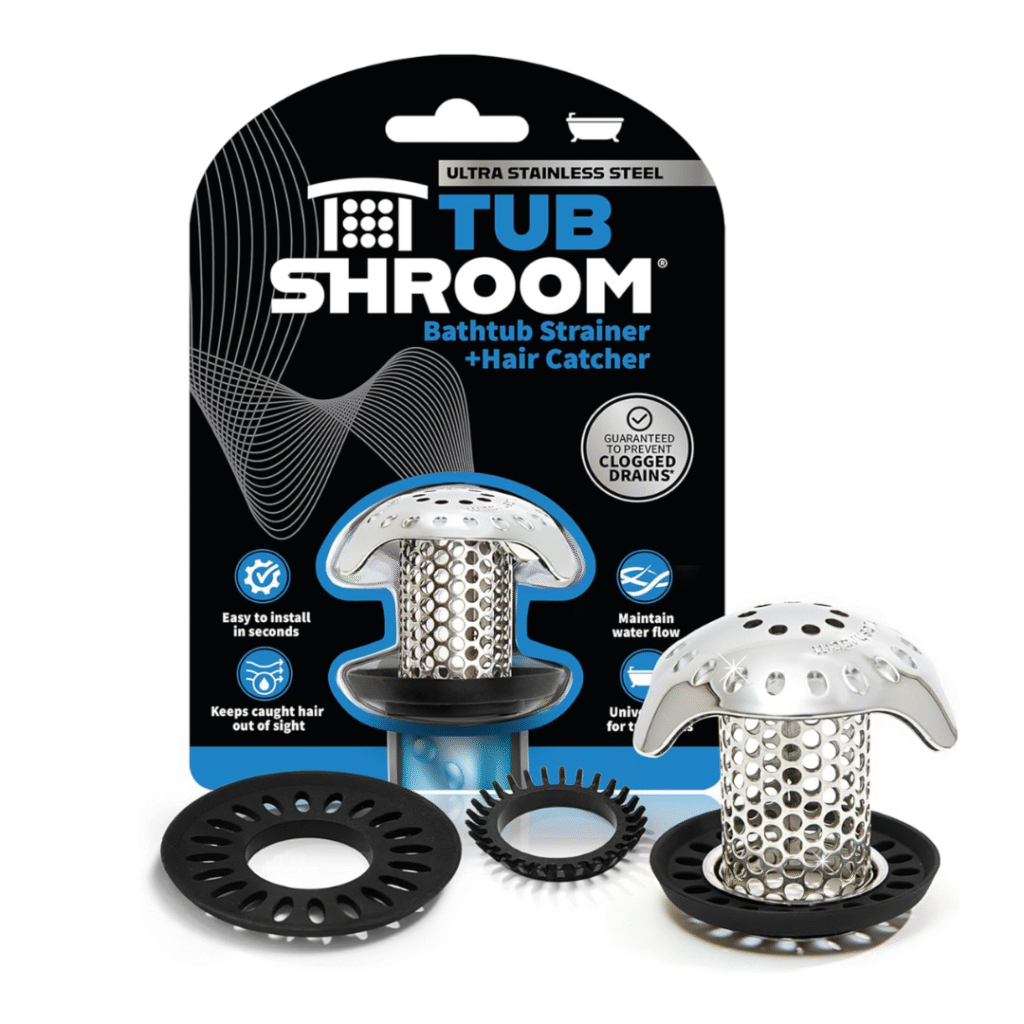 Stainless steel TubShroom drain hair catcher for bathtub to prevent clogs
